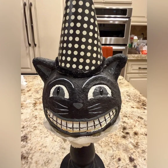 Vintage Black Cheshire Cat Halloween Decor - Picture 5 of 5